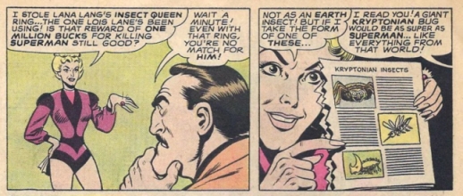 Velvet O'Mara schemes with the Anti-Superman Gang. Art by Kurt Schaffenberger, 1966.