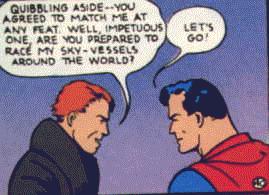 Luthor vs. Superman. Art by Joe Shuster, 1940.