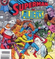 Superman vs. aliens. Cover to The Best of DC No. 42, Nov 1983.